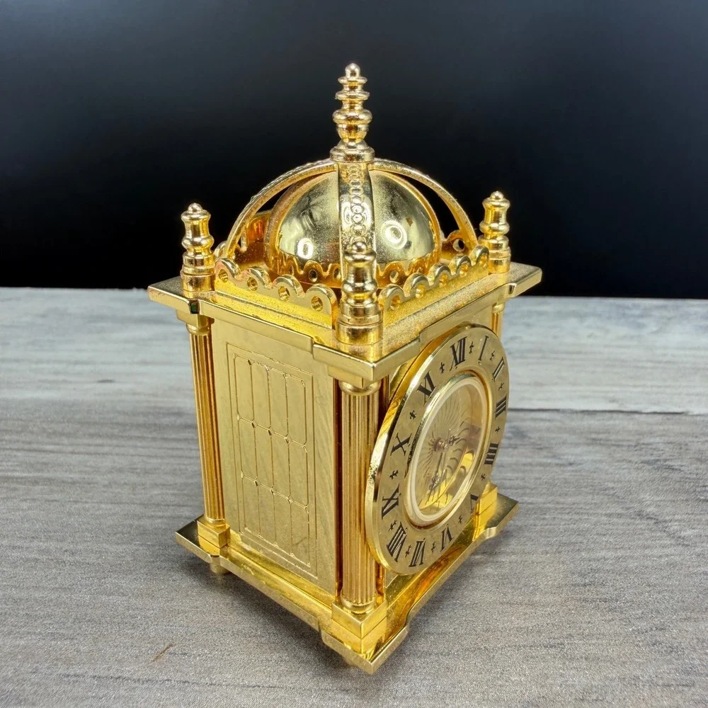 Bulova 1988 Miniature Gold Tone Dome Carriage Limited Edition Lantern Clock ASIS